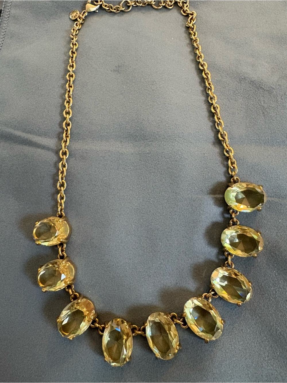J. Crew Gold-Tone Necklace with Citrine Faceted Stones